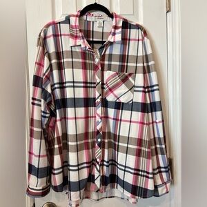 Women’s 3X plaid long sleeve top